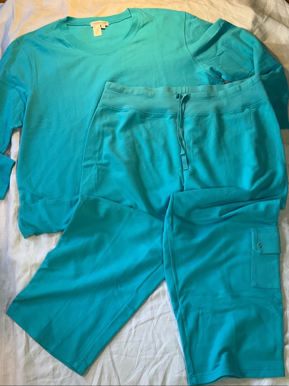 Coldwater Creek Women's Cotton Sweatshirt/Pant Set